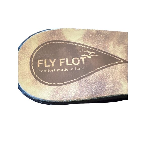 Fly Flot Metallic Bronze Wedge Slip On Italian Sandals Comfort Sole - Picture 5 of 7